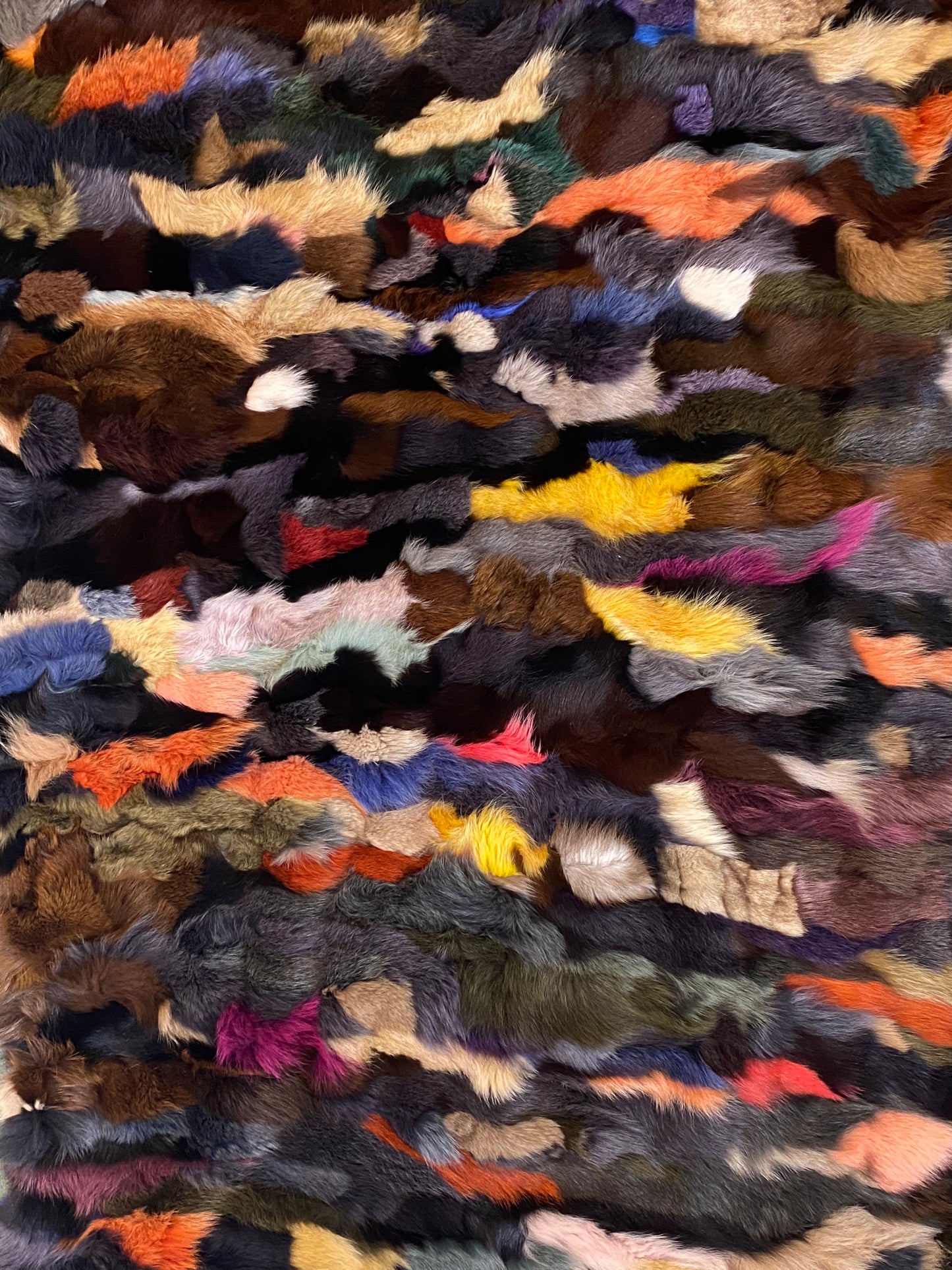 Luxurious Multi-Colored Fox Fur Blanket
