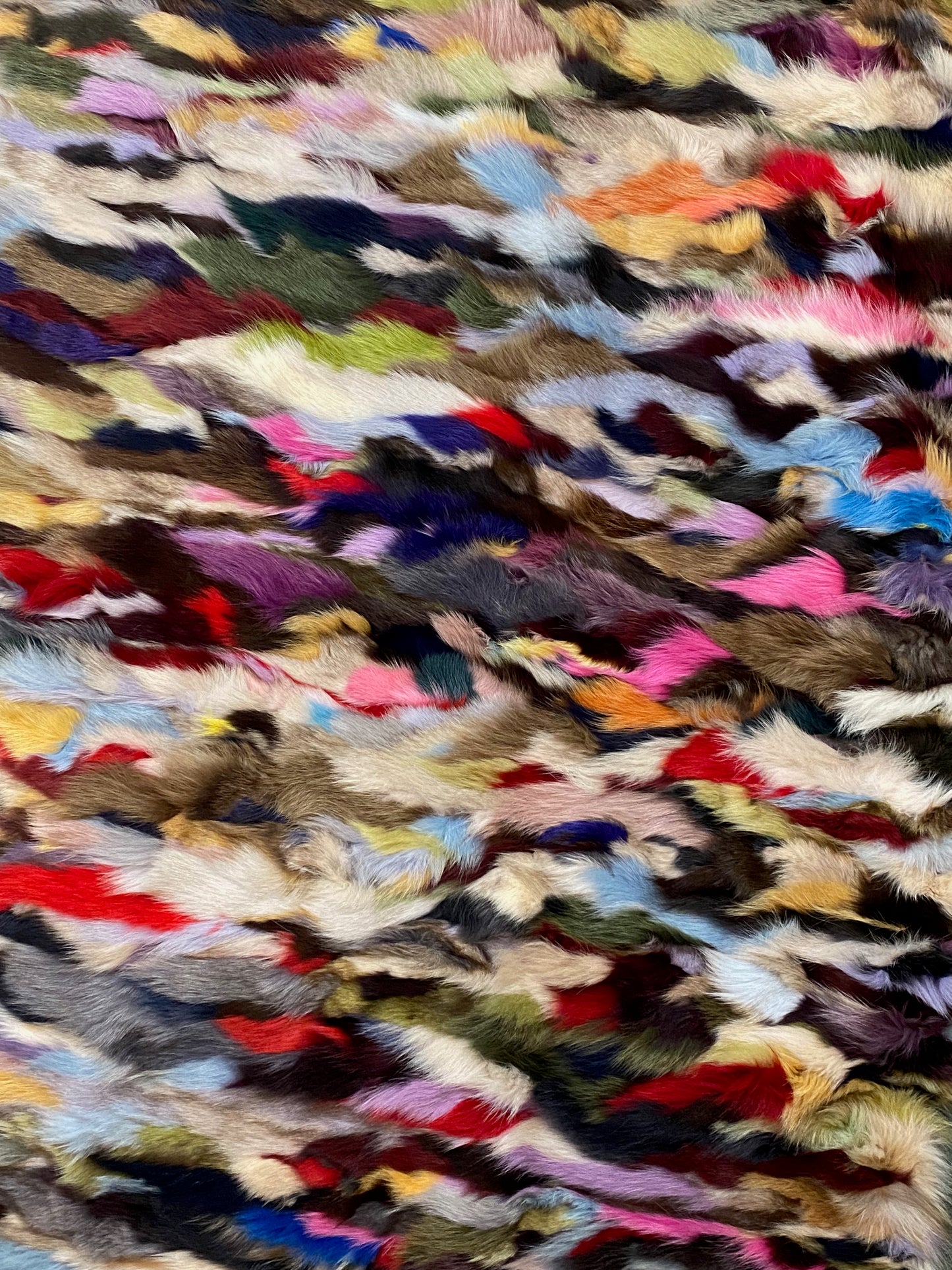 Luxurious Multi-Colored Fox Fur Blanket