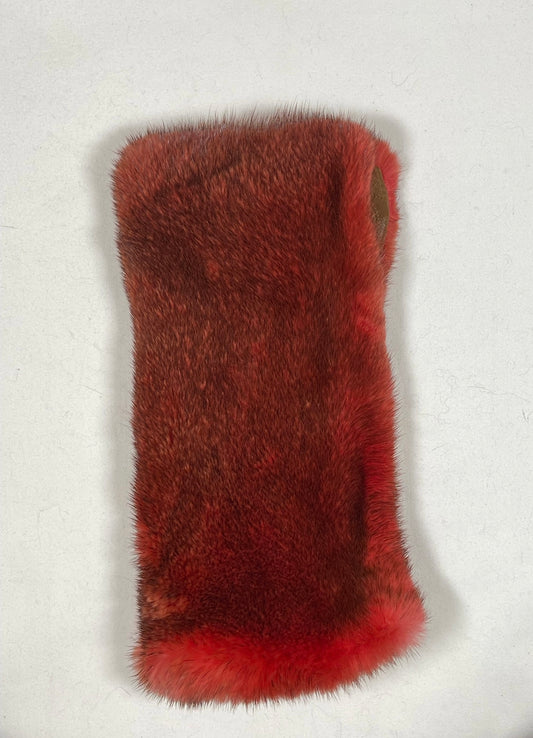 Fur Wallet / Phone Holder - Red
