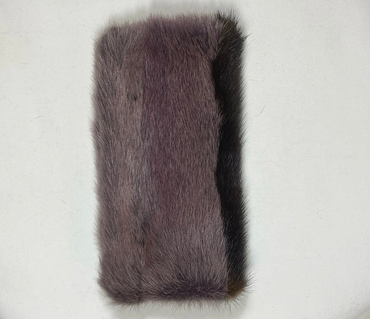 Fur Wallet / Phone Holder - Purple/Black