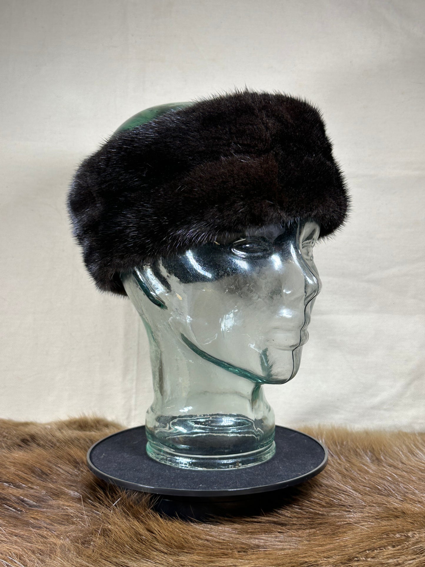 Black Mink Fur Headband