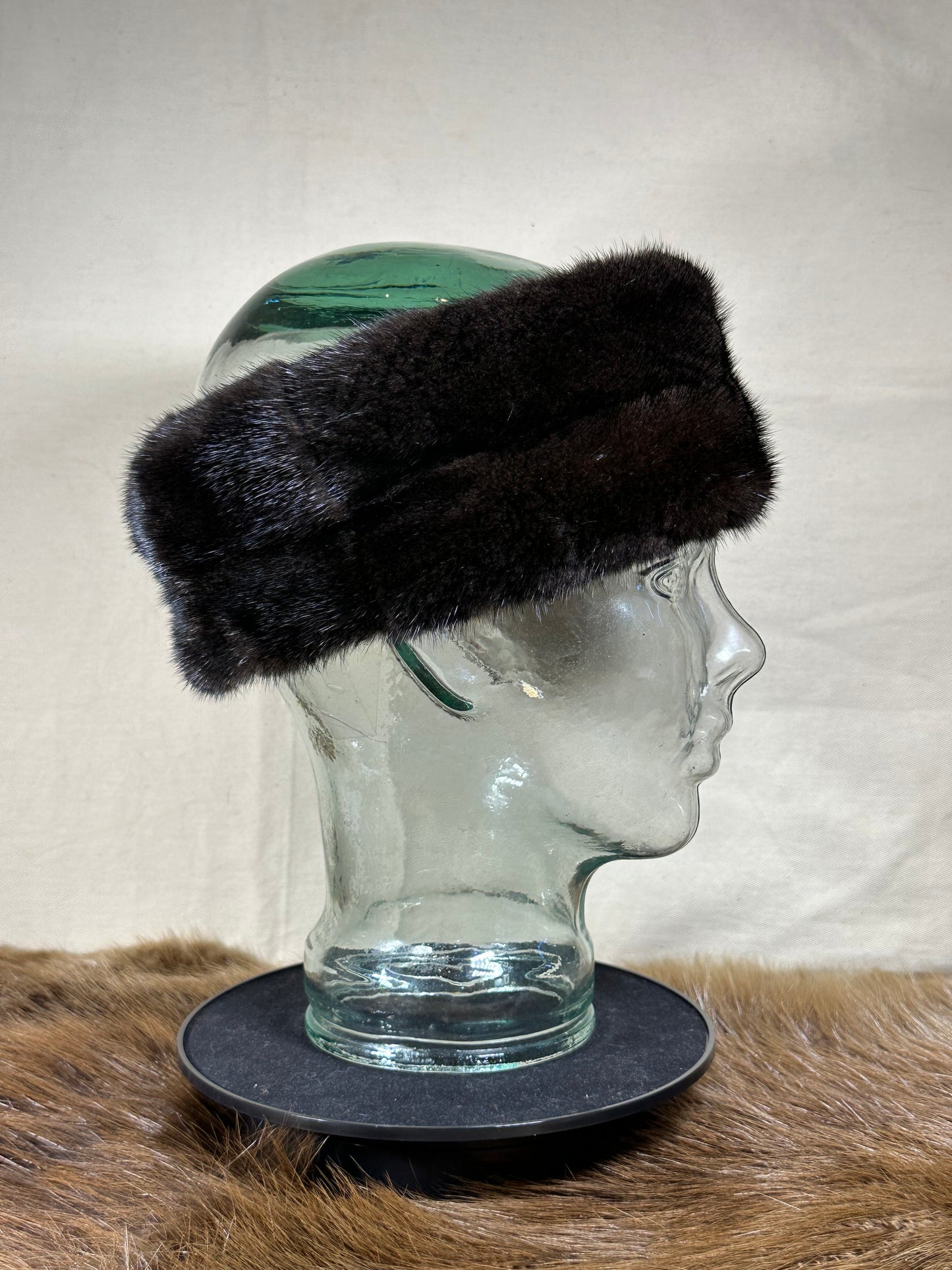 Black Mink Fur Headband