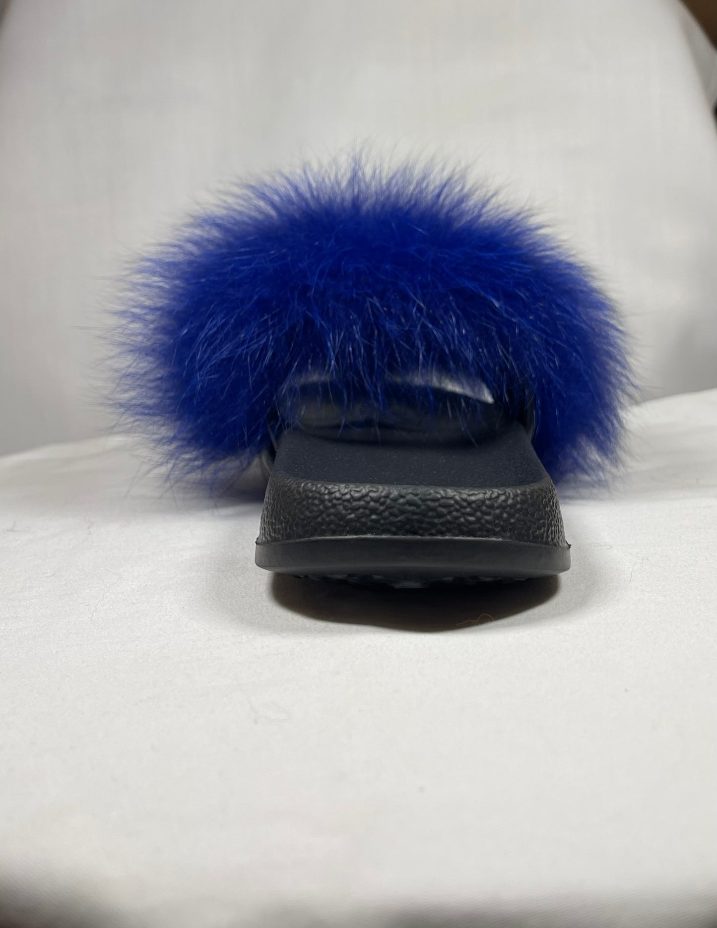 Fox Fur Slippers - Blue