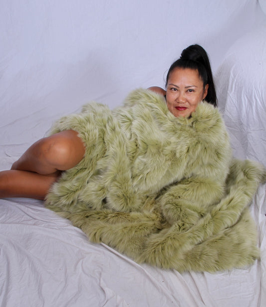 Lime Green Fur Blanket