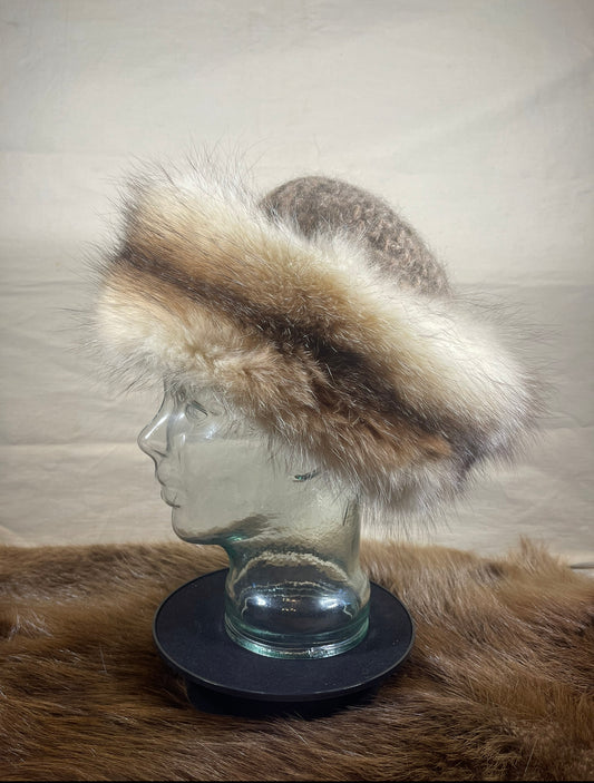 Fur Brimmed Beanie Hat