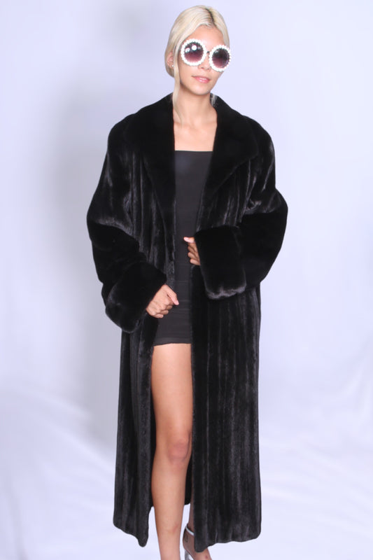 Full Length Blackglama Mink Coat With Cuffs