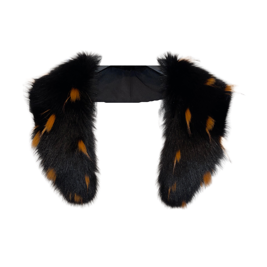 Black and Orange Fox Fur Collar