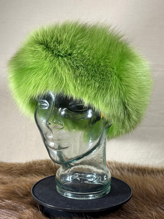 Green Fox Fur Headband