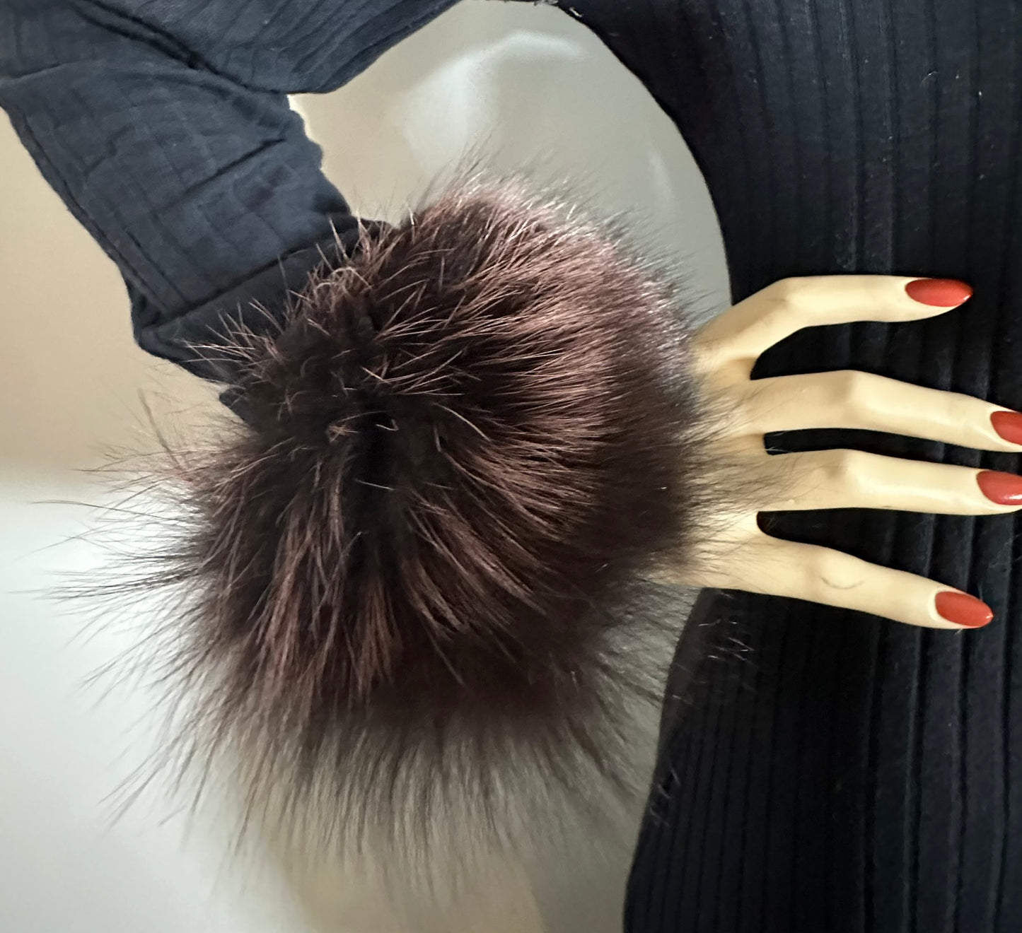 Purple & Black Fox Fur Cuffs