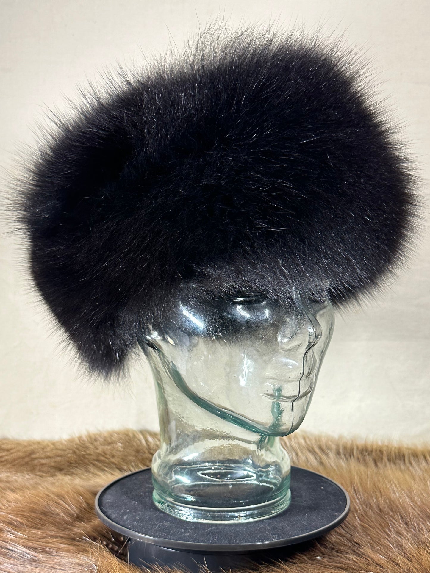 Black Fox Fur Headband