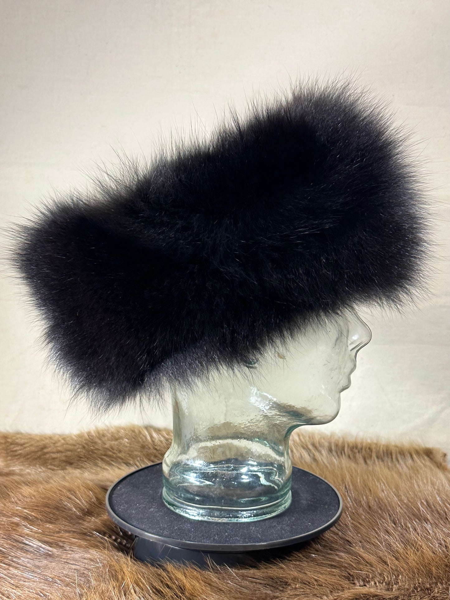 Black Fox Fur Headband