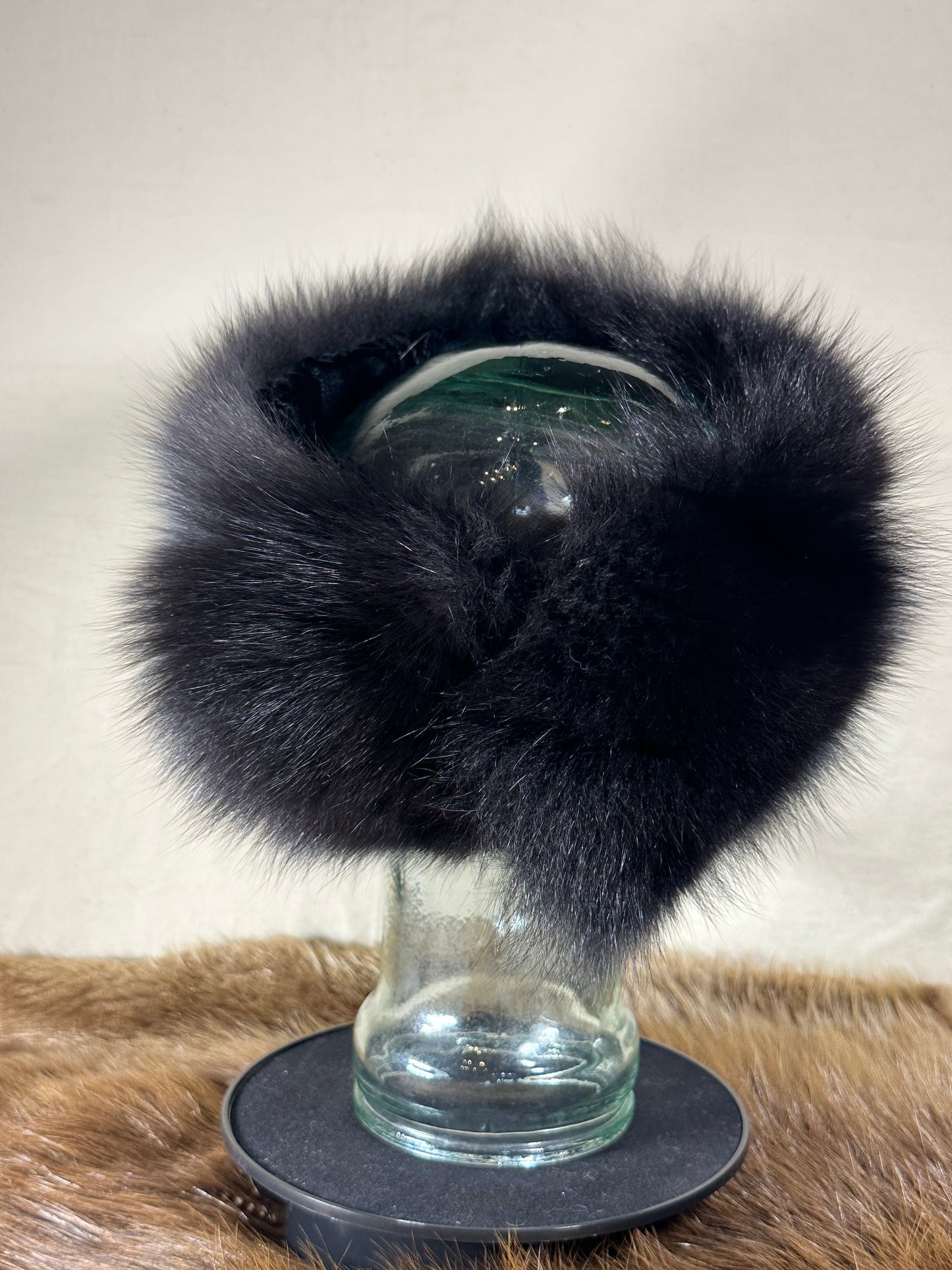 Black Fox Fur Headband