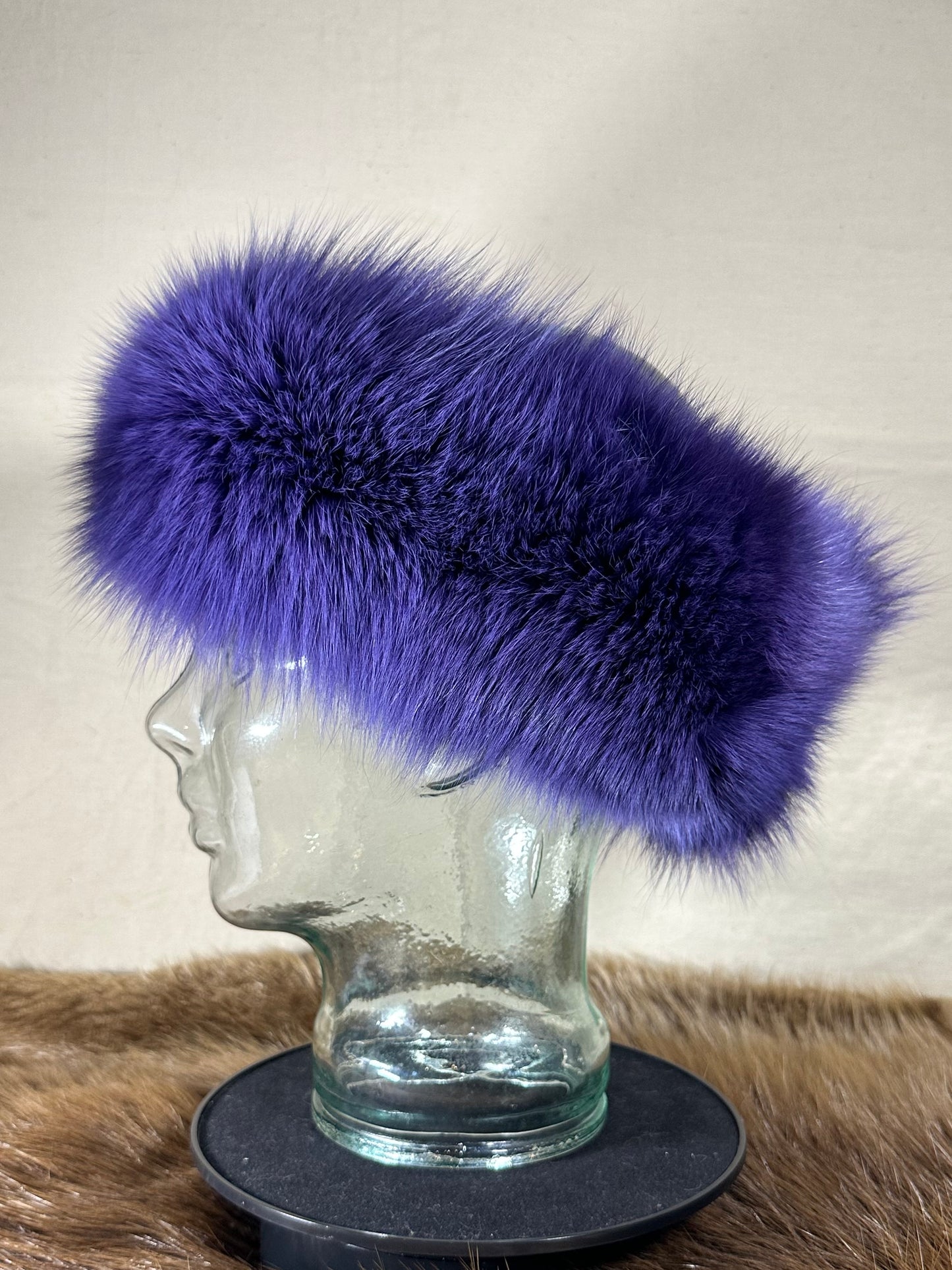 Purple Fox Fur Headband