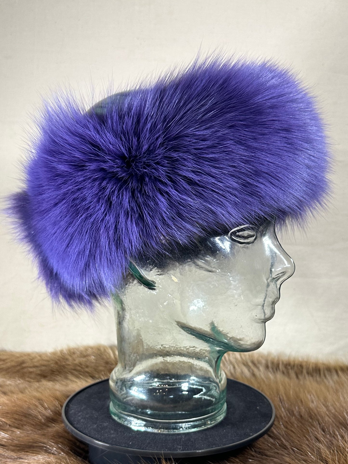 Purple Fox Fur Headband