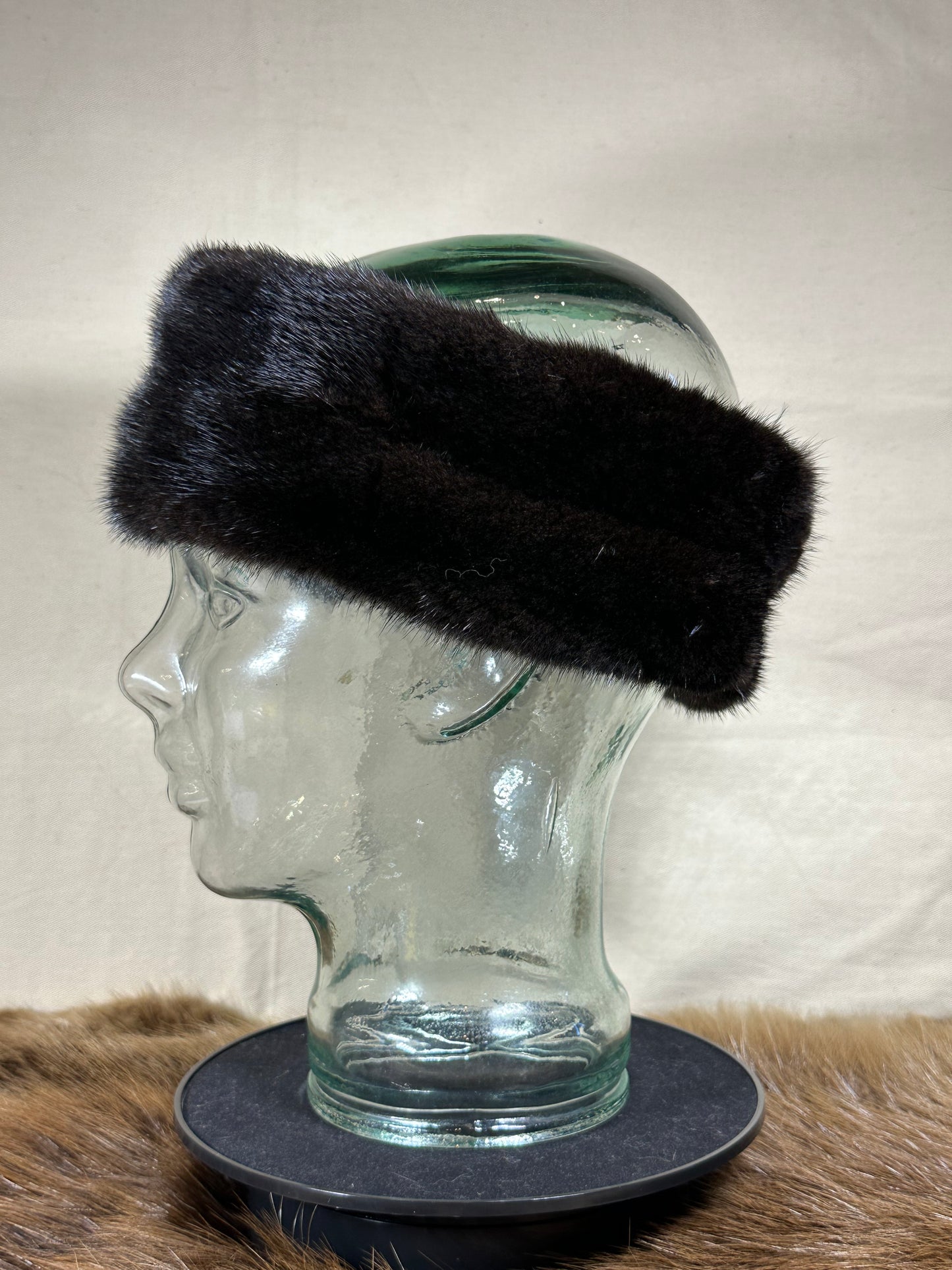 Black Mink Fur Headband