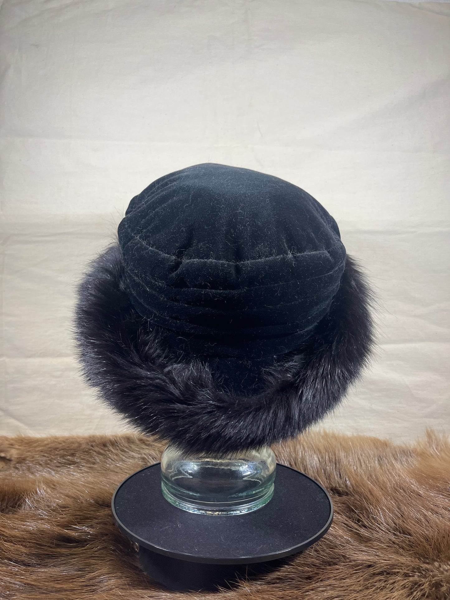 Ultra Suede Fur Brimmed Hat