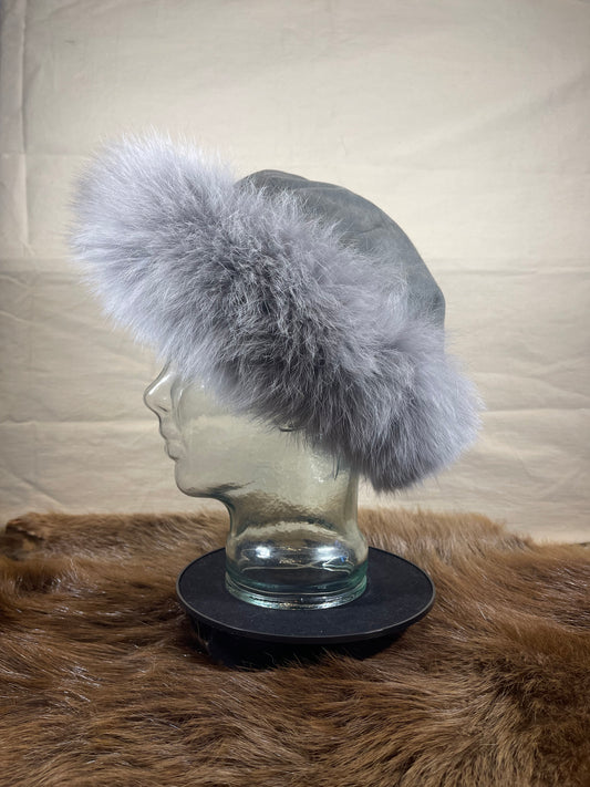 Ultra Suede Fur Brimmed Hat