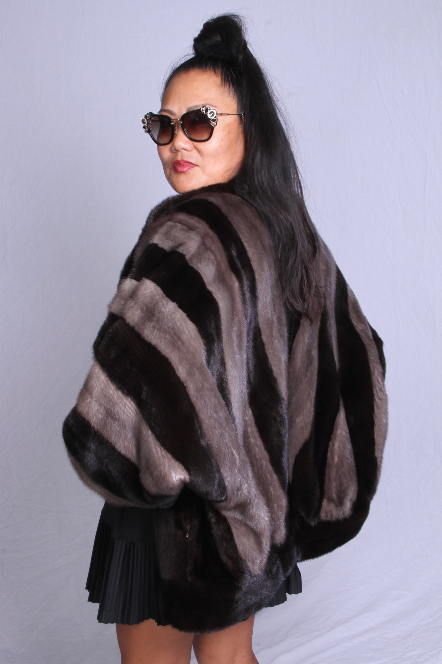 Platinum & Black Mink Jacket